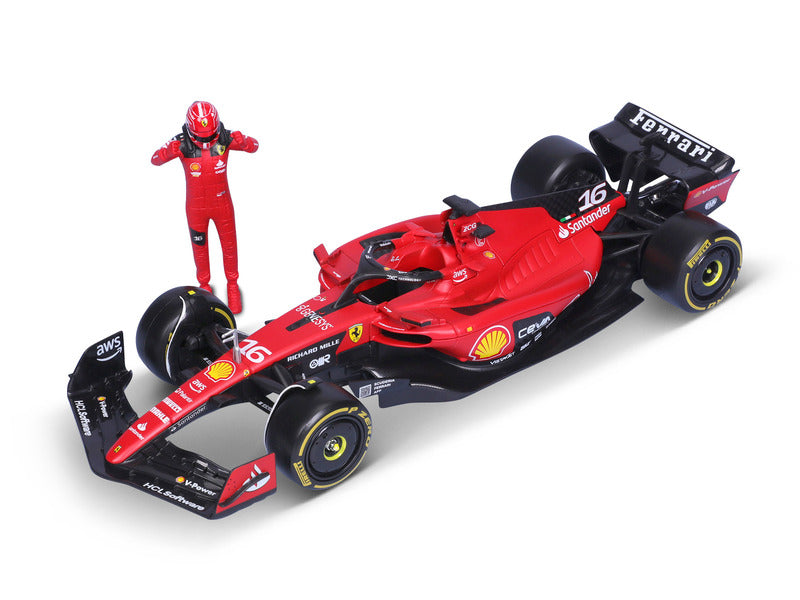 Ferrari modellino, SF-23, Charles Leclerc, 1:24, bburago, con pilota