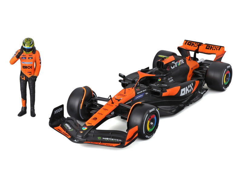 McLaren automodello, bburago, Lando Norris, 1:24, #4, MCL38, con pilota