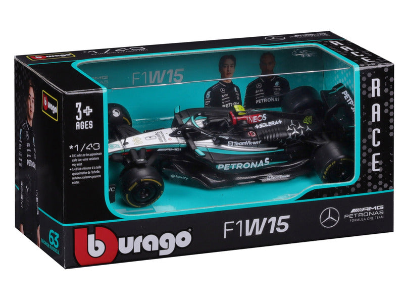 Mercedes modello in scala 1:43, bburago, Lewis Hamilton, #44, F1W15