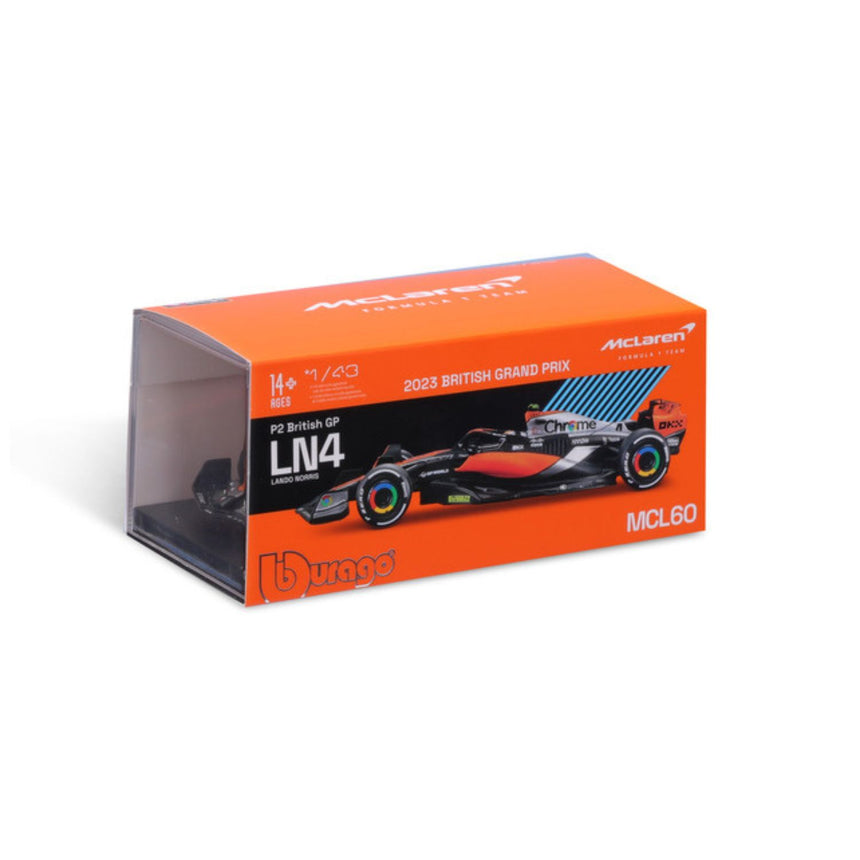 Modellino di auto McLaren F1, con casco, MCL60, bburago, 1:43, Lando Norris #4