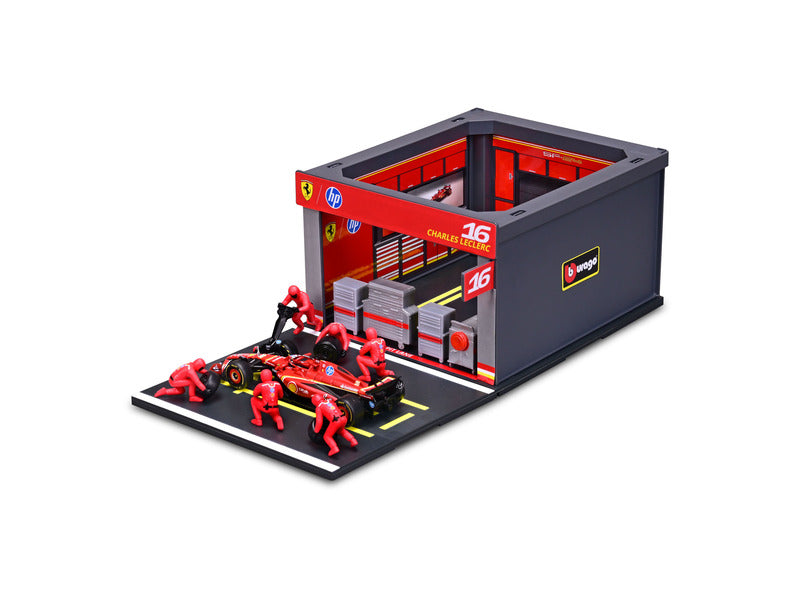 kit di modellismo Ferrari, pass pit, bburago, 1:43, Charles Leclerc, #16, SF-24