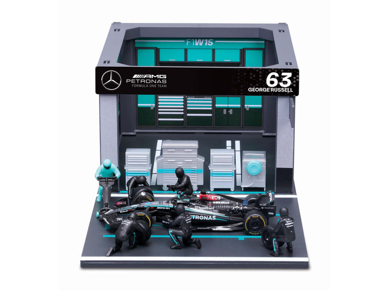 Mercedes kit modellistico, pass pit, bburago, 1:43, George Russell, #63, W15 E
