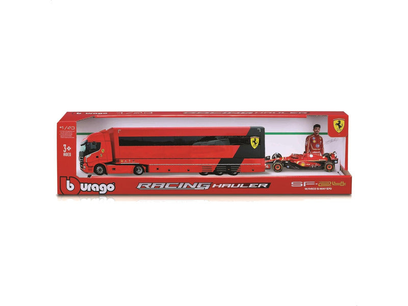 Ferrari kit di modellismo, autocarro da corsa, bburago, 1:43, Charles Leclerc, #16, SF-24