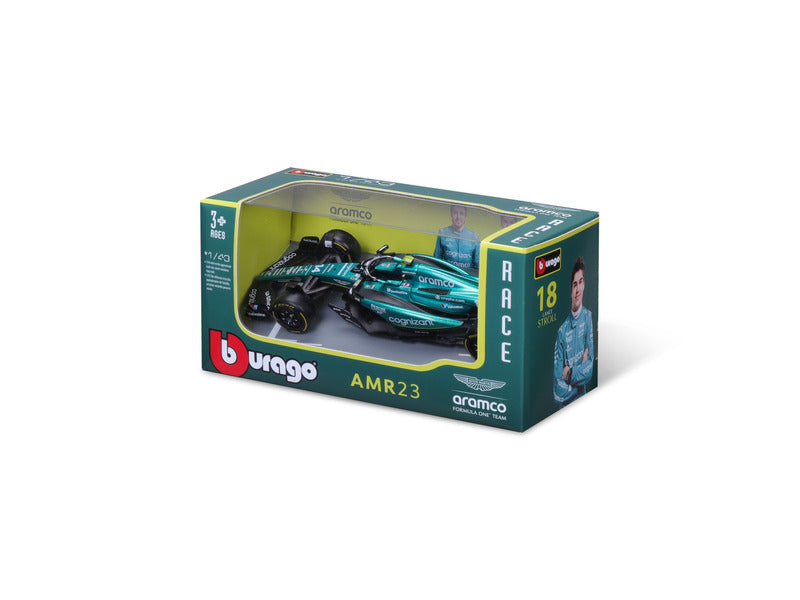 Modellino in scala 1:43 di Aston Martin AMR23, Bburago, Fernando Alonso #14, 2023
