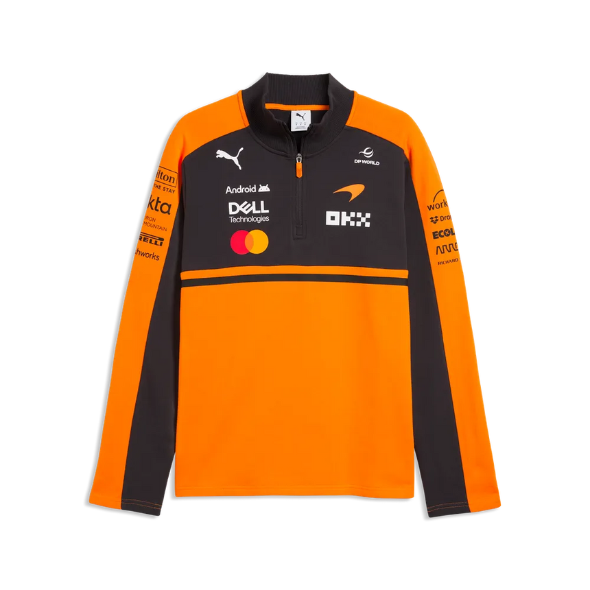 Pullover McLaren, squadra, mezzo zip, papaya, 2026
