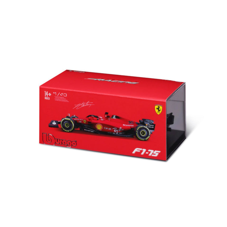Modellino Ferrari F1, con casco, F1-75, bburago, 1:43, Carlos Sainz