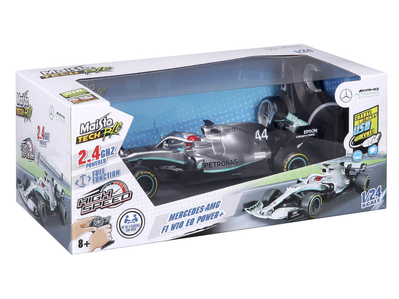 Auto radiocomandata Mercedes, Maisto Tech RC, Lewis Hamilton, scala 1:24, n. 44, W10 EQ Power+