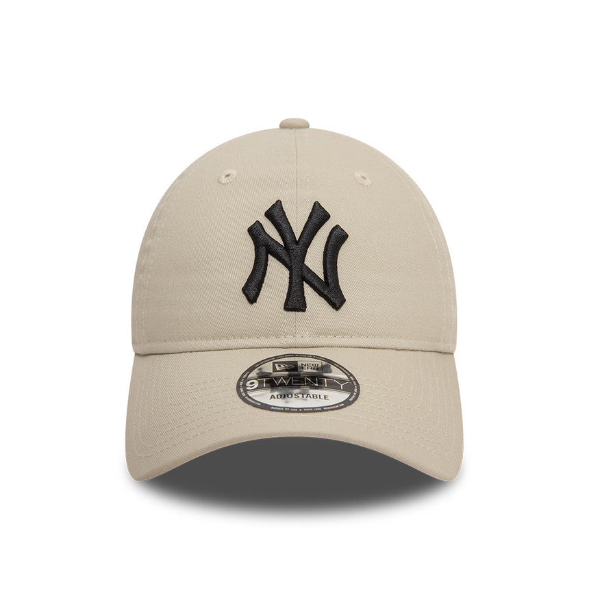 Cappello New York Yankees, logo nero, New Era, 9TWENTY, essenziale, beige