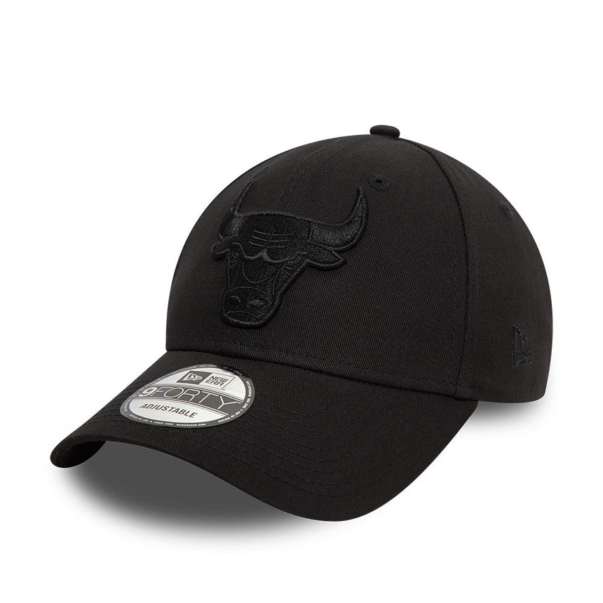 Cappellino Chicago Bulls, New Era, 9FORTY, essenziale, nero totale