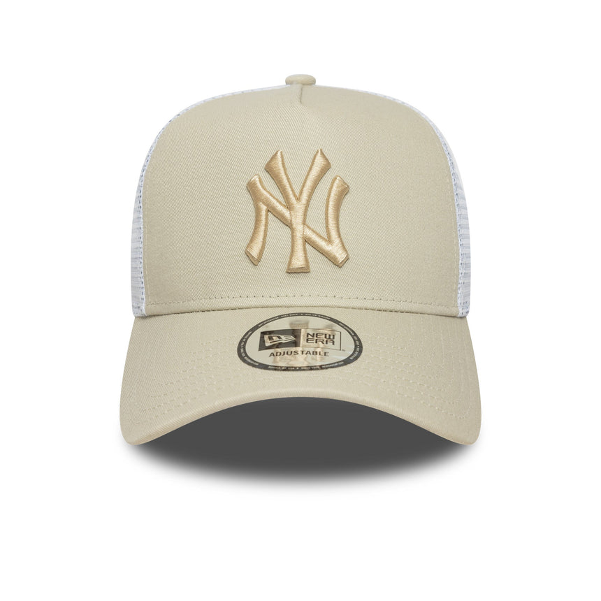 Cappellino New York Yankees, New Era, trucker, essenziale, beige