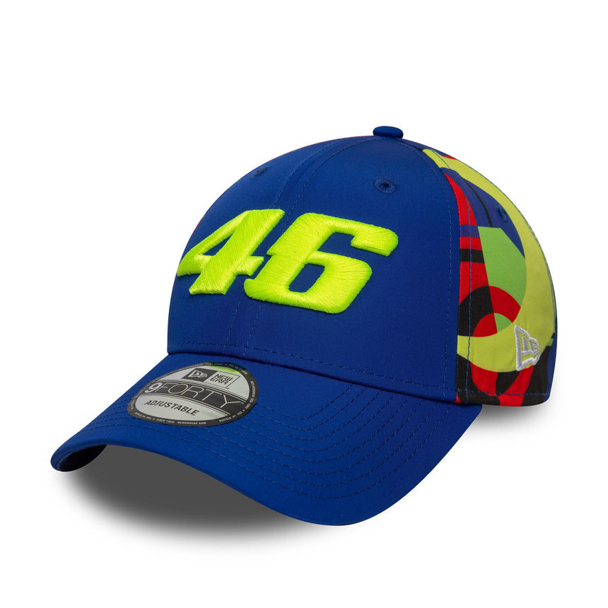 Cappellino Valentino Rossi #46, VR46, tifoso, New Era, 9FORTY, multicolore