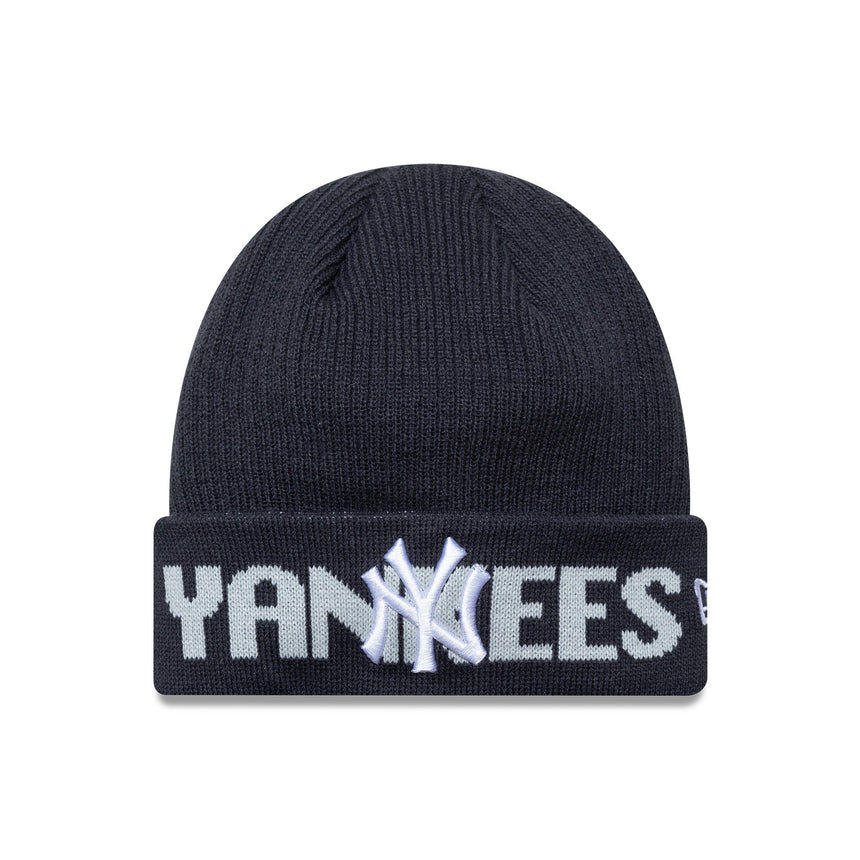 Berretto a maglia dei New York Yankees, logotipo, blu