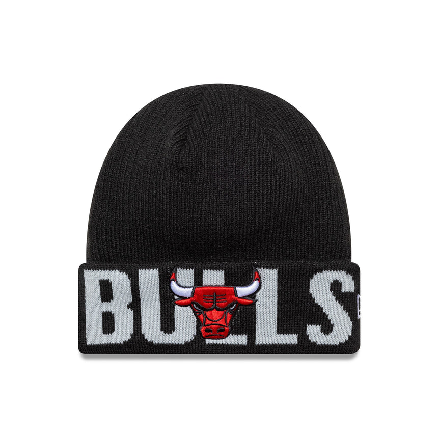 Berretto dei Chicago Bulls, New Era, con logo a scritte, nero