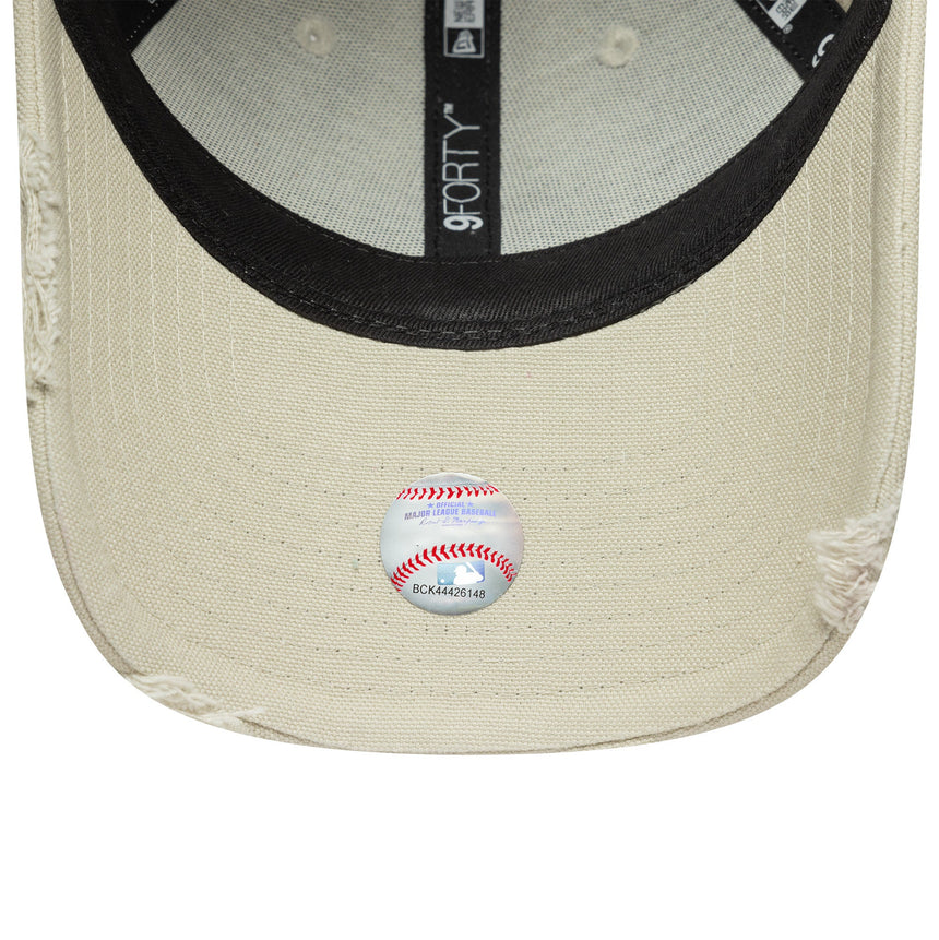 Cappellino New York Yankees, con effetto distressed, New Era 9FORTY, grigio, per donna