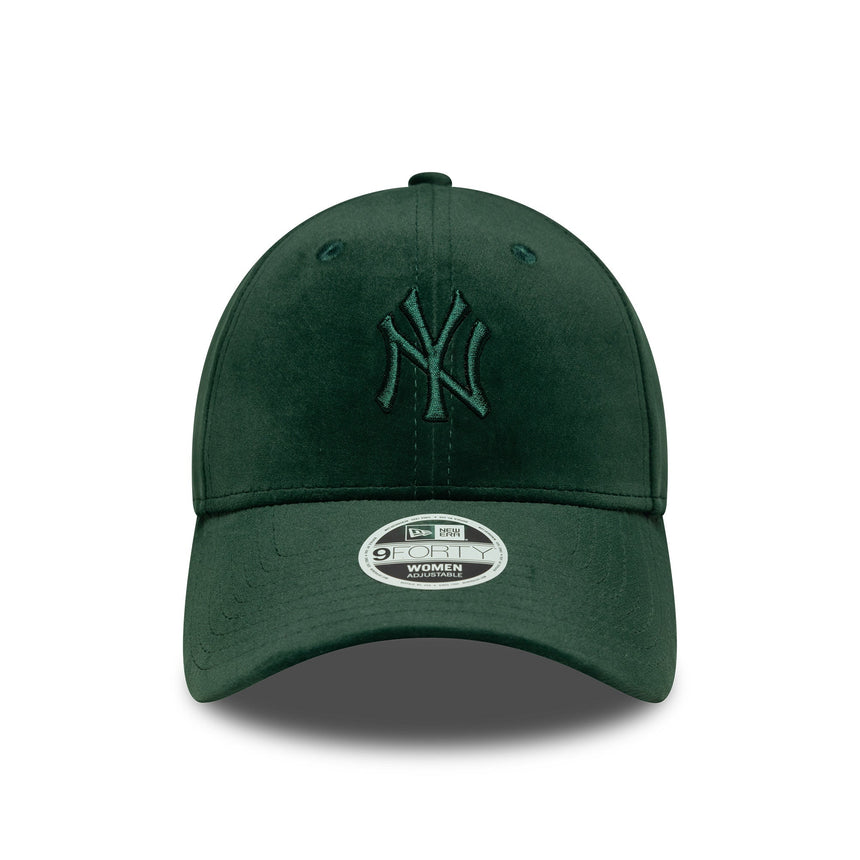 Cappellino da donna New York Yankees in velluto, modello 9FORTY, New Era, verde