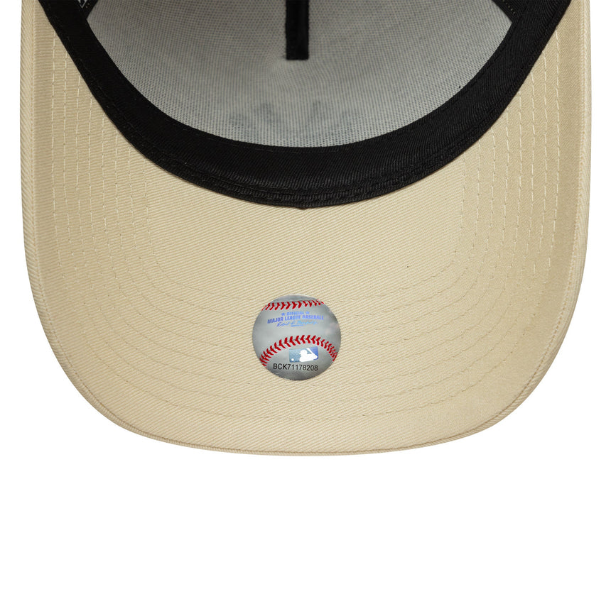 Cappellino New York Yankees, beige, patch laterale, modello A-frame, New Era, 9FORTY