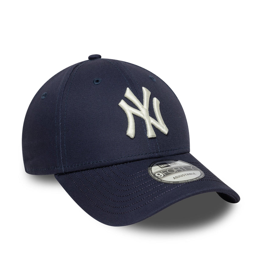 Cappellino New York Yankees, visiera con script, New Era, 9FORTY, blu