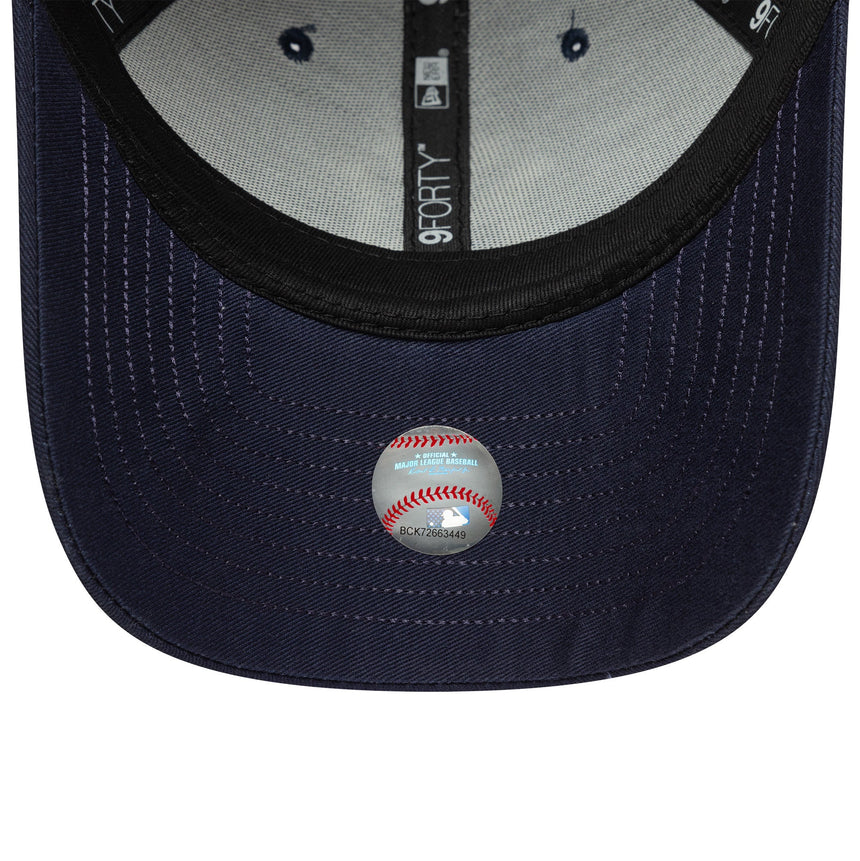 Cappellino New York Yankees, visiera con script, New Era, 9FORTY, blu