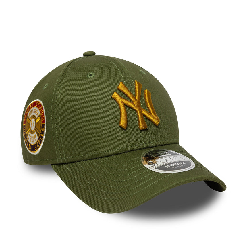 Cappellino dei New York Yankees, toppa World Series, New Era, 9FORTY, verde