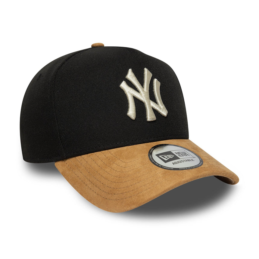 Cappellino dei New York Yankees, visiera in camoscio, A-frame, 9FORTY, nero