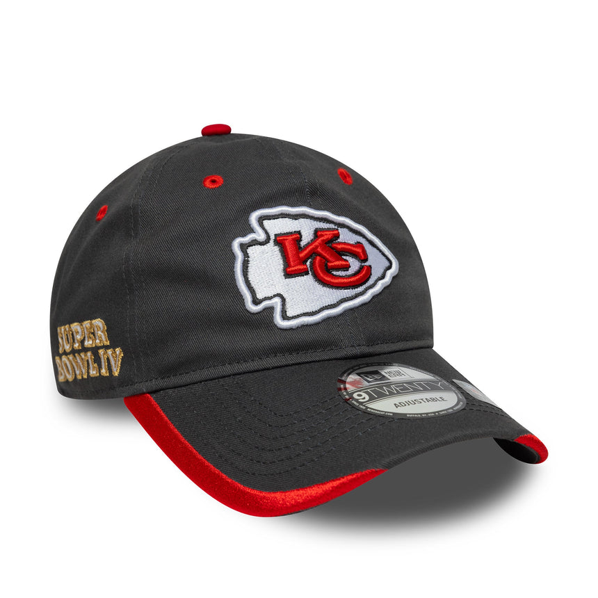 Cappellino Kansas City Chiefs, pin della squadra, New Era, 9TWENTY, tinta unita grigio