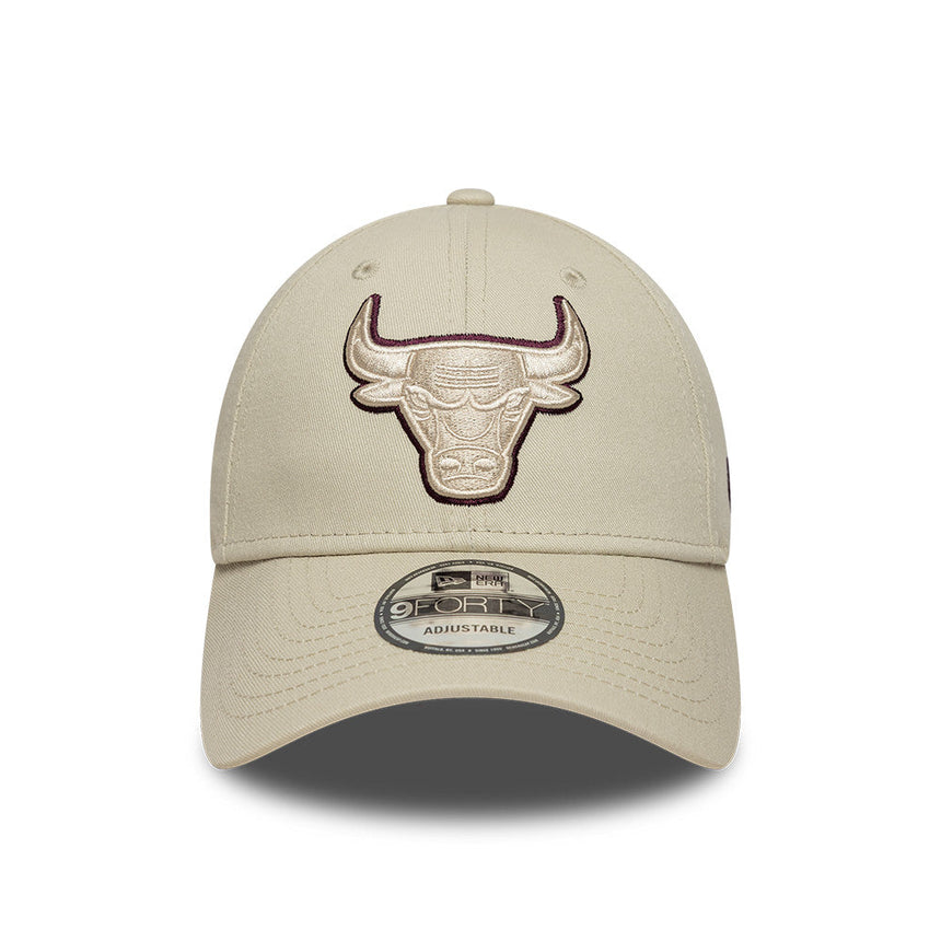 Cappellino Chicago Bulls, spilla con contorno della squadra, 9FORTY, grigio