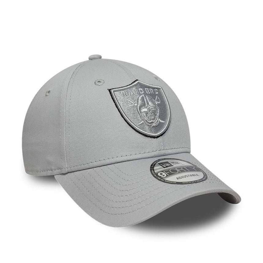 Cappellino Los Angeles Raiders, contorno della squadra, New Era, 9FORTY, grigio