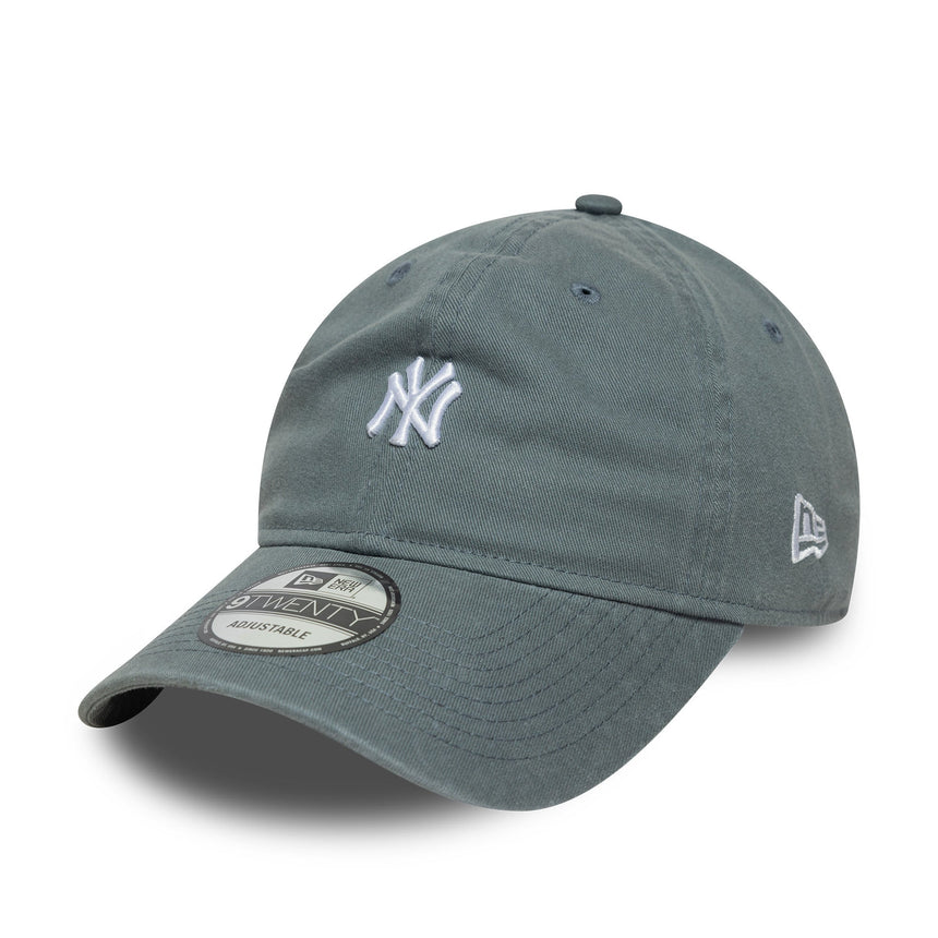 Cappellino New York Yankees, logo mini lavato, New Era, 9TWENTY, grigio