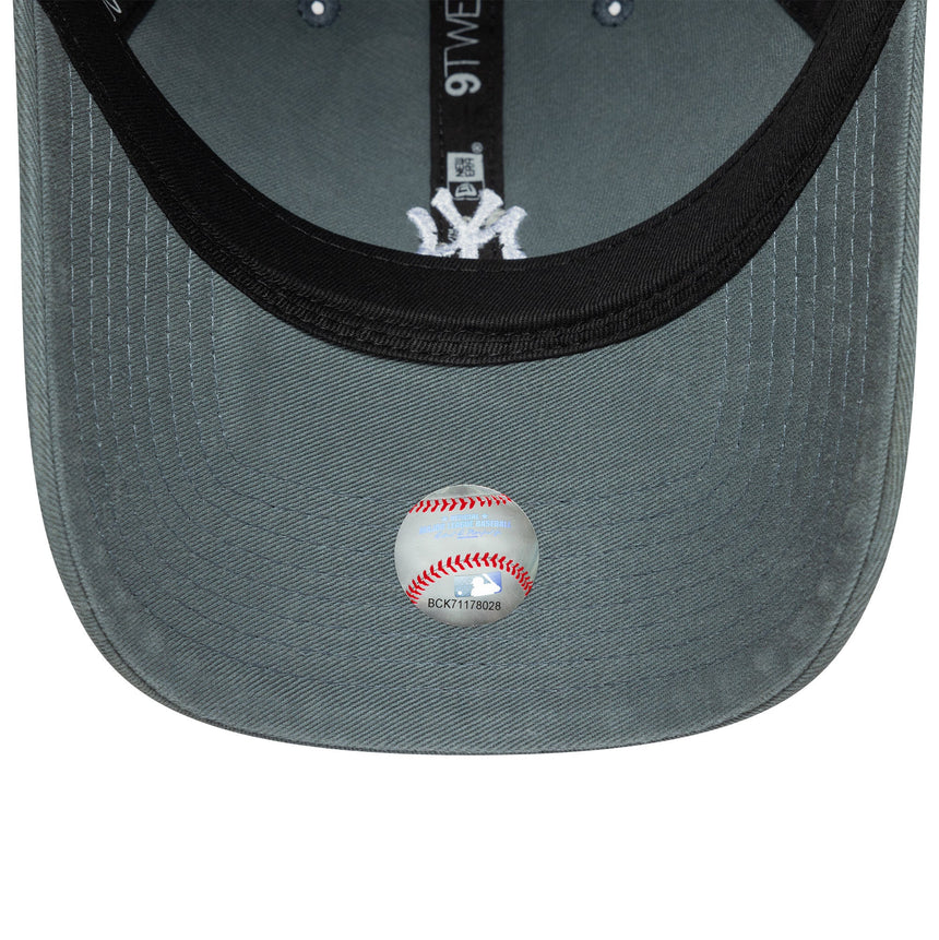 Cappellino New York Yankees, logo mini lavato, New Era, 9TWENTY, grigio