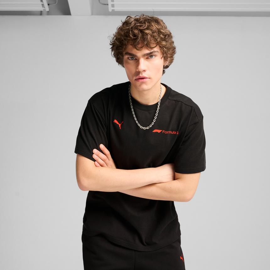 Maglietta grafica F1, Puma, Essential+, vestibilità rilassata, nera 🔥