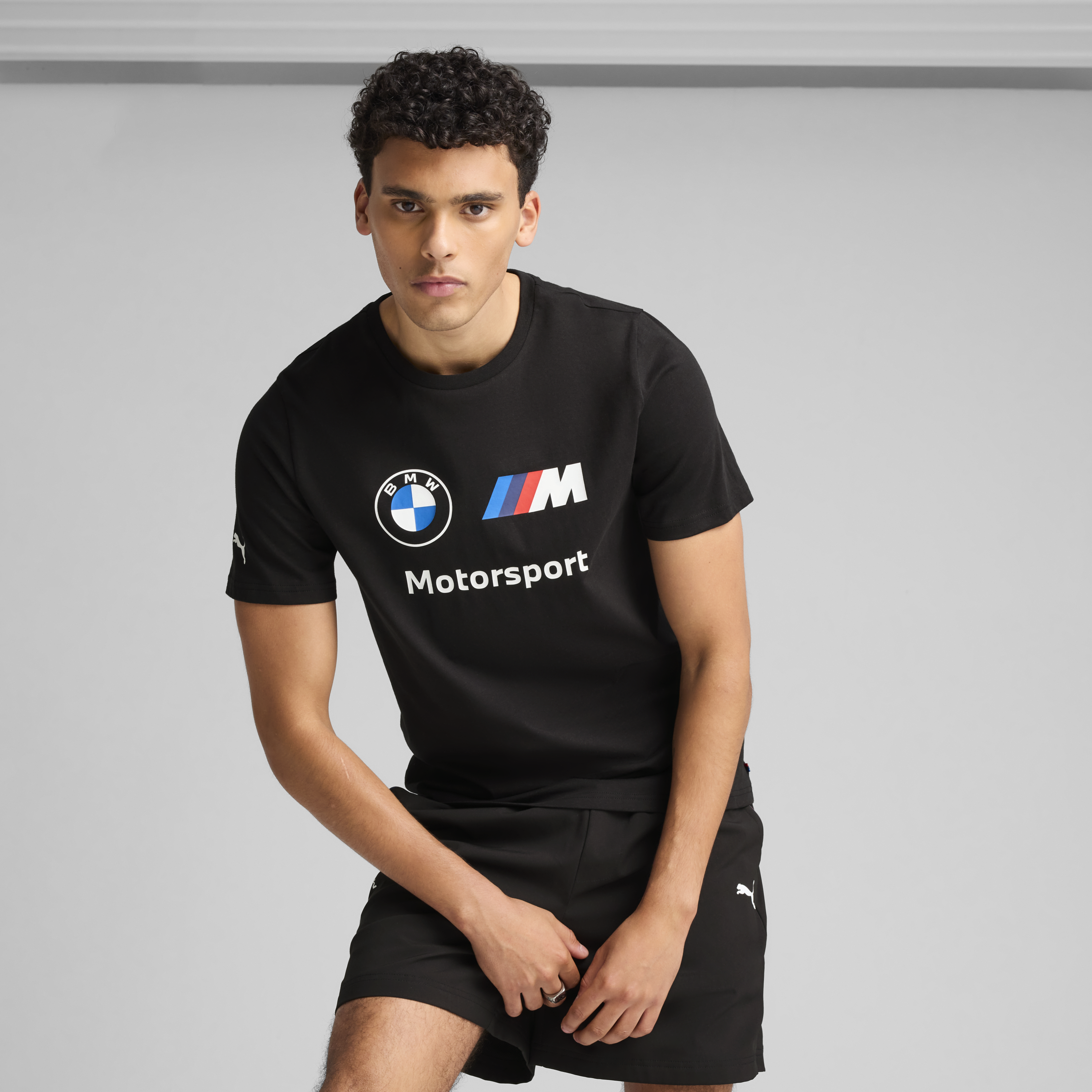 Maglietta con logo BMW, Puma, Essential, MMS, nera 🔥