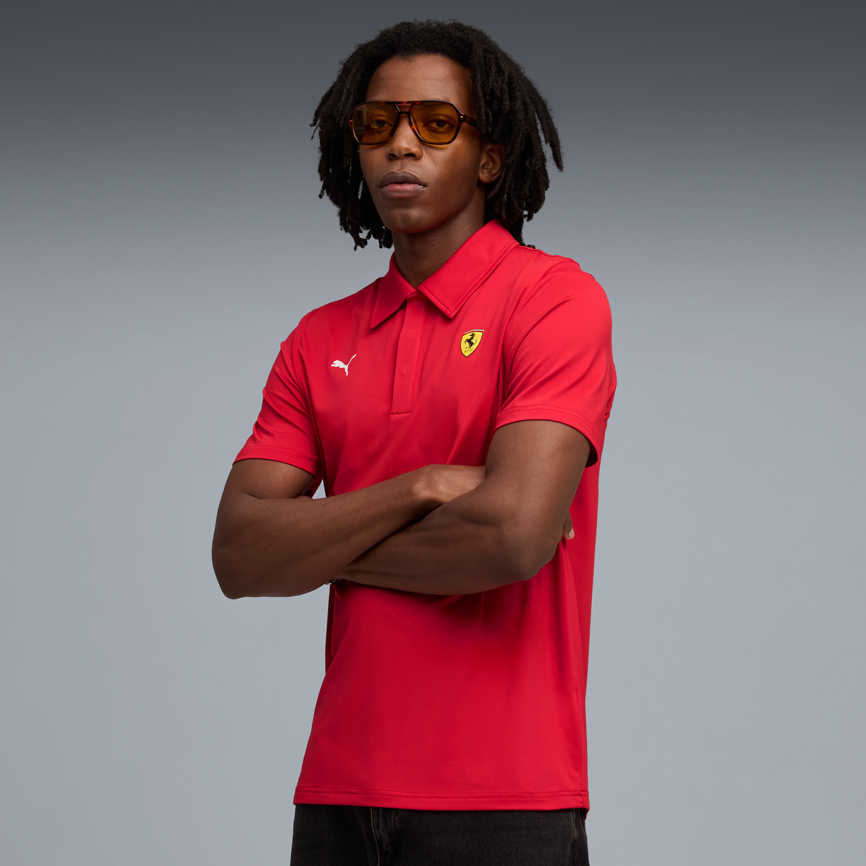 Polo Ferrari, Puma, abbigliamento sportivo cloudspun, rosso 🔥