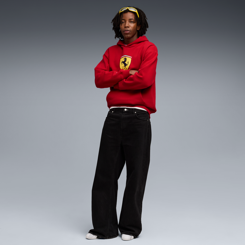 Felpa Ferrari, Puma, abbigliamento sportivo, logo scudetto, rosso 🔥