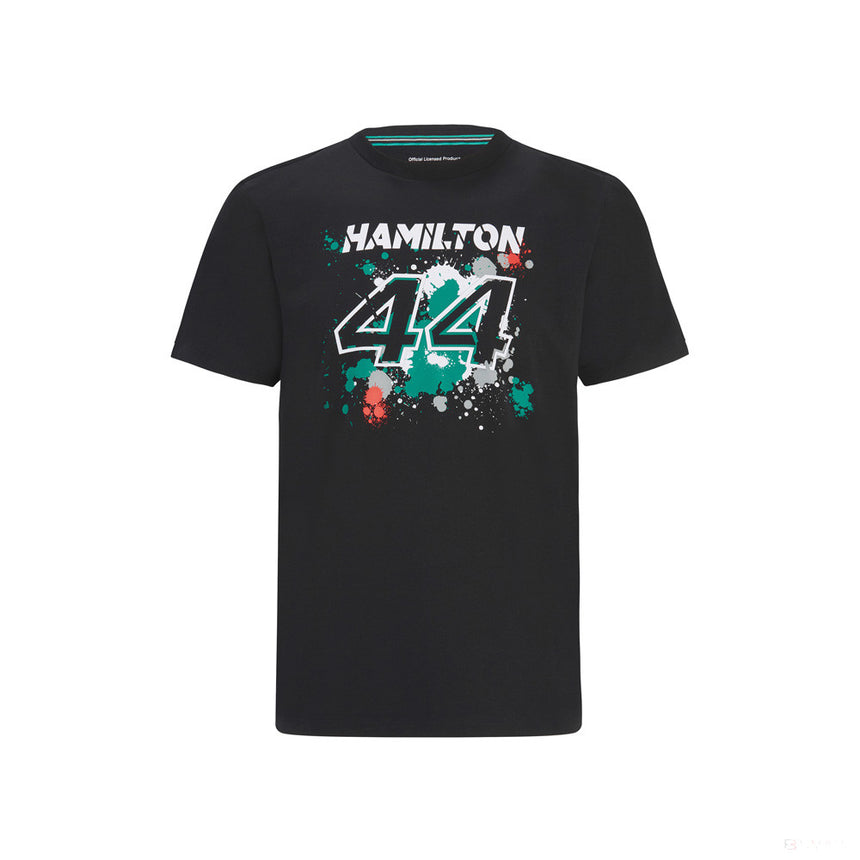 Mercedes Lewis Hamilton Maglietta, LEWIS #44, Nero, 2022 - FansBRANDS®