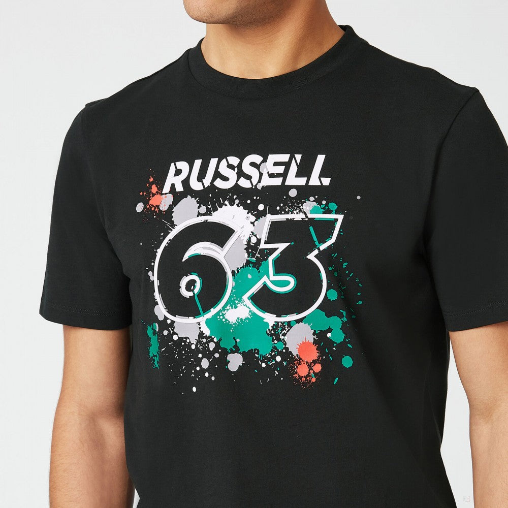 Mercedes George Russell Maglietta, GEORGE #63, Nero, 2022 - FansBRANDS®