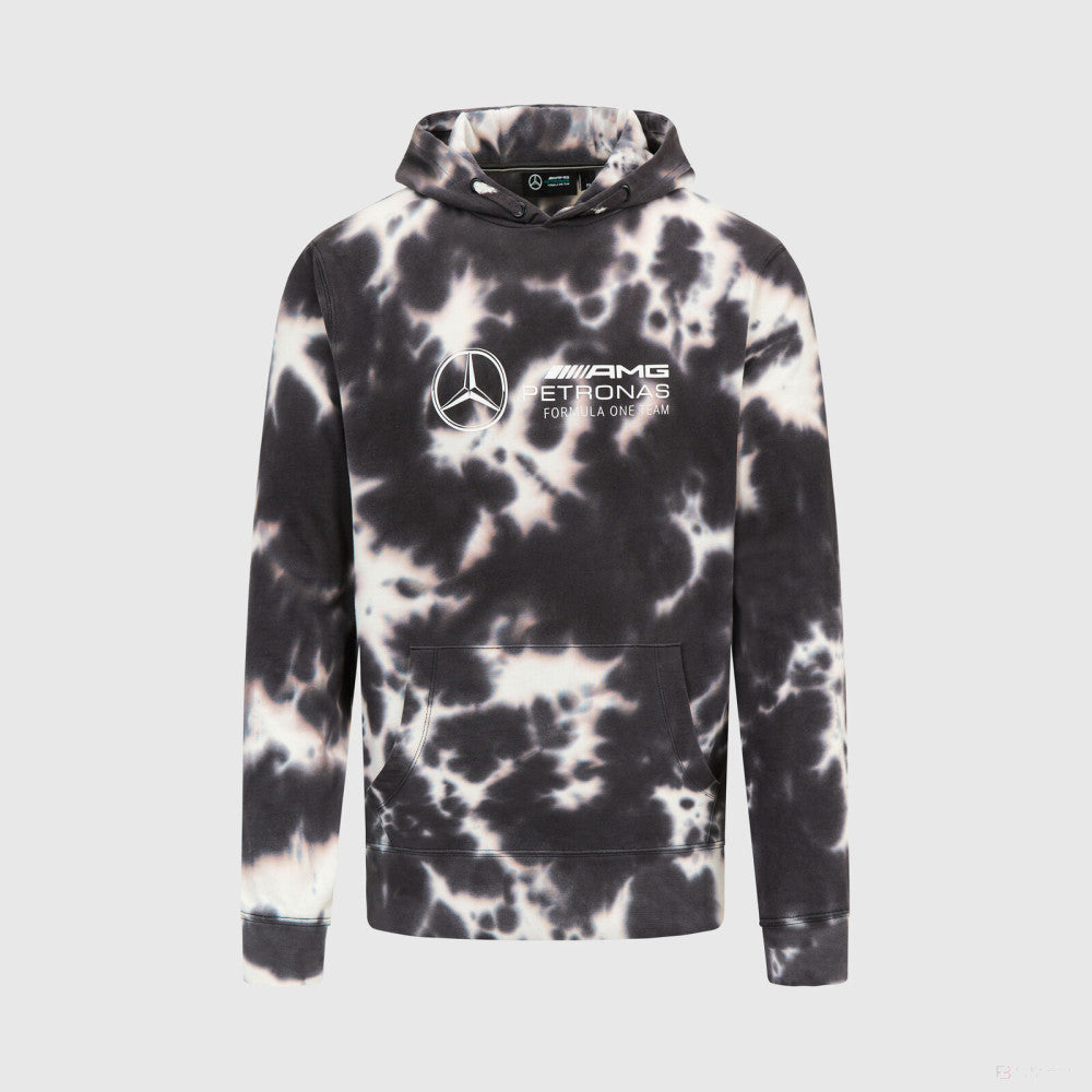 Mercedes sweatshirt, hooded, tie dye, grey - FansBRANDS®