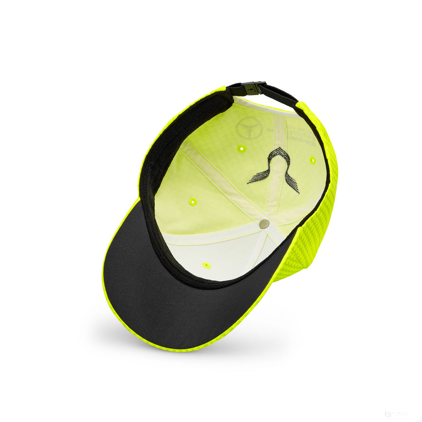 Mercedes baseball cap, Lewis Hamilton, kids, neon yellow, 2023 - FansBRANDS®