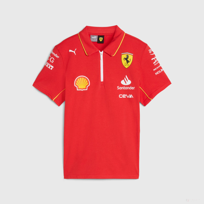 Ferrari t-shirt collo camicia, Puma, squadra, bambini, rosso, 2024 - FansBRANDS®