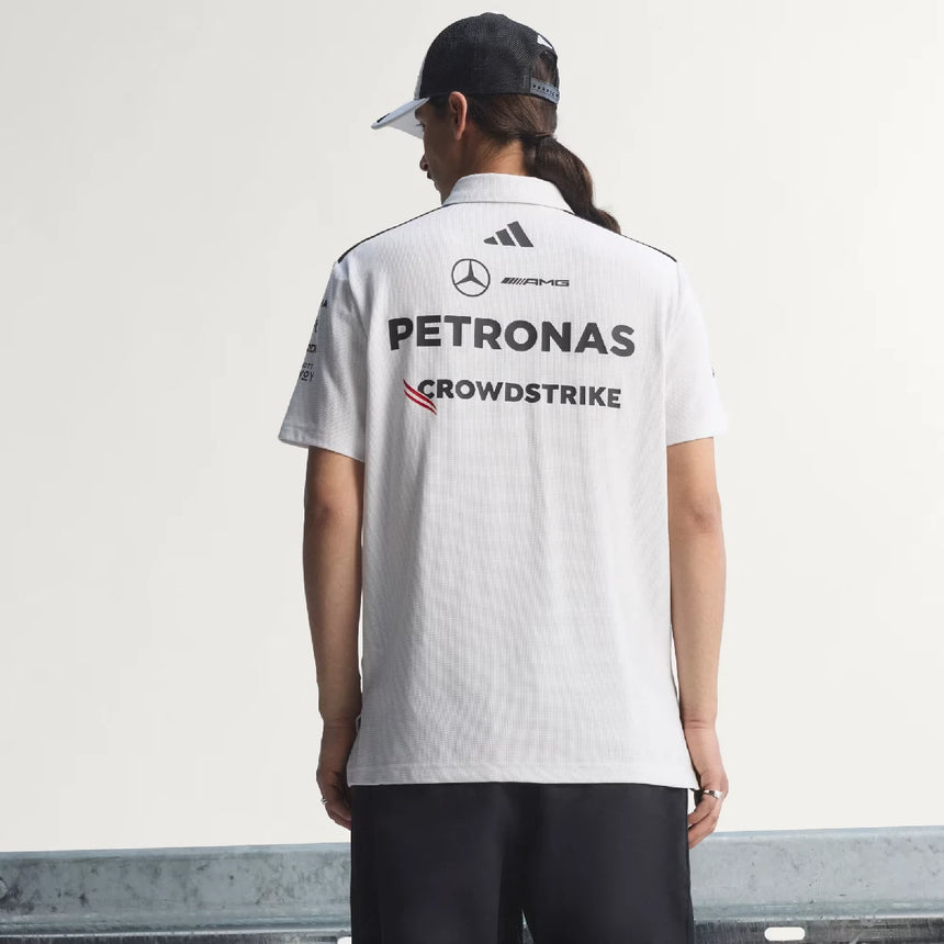 Polo Mercedes, squadra, ingegneri, adidas, bianco, 2026