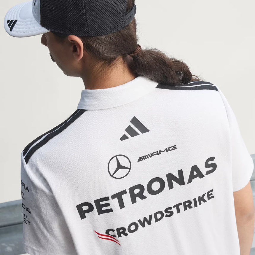 Polo Mercedes, squadra, ingegneri, adidas, bianco, 2026