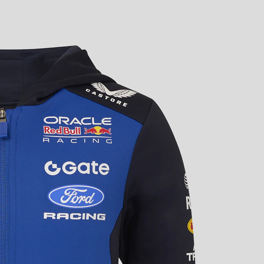 Felpa Red Bull con cappuccio, team, zip integrale, bambini, blu