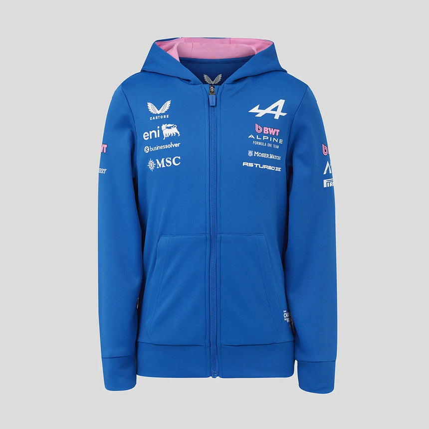 Alpine felpa con cappuccio, zip completa, team, bambini, blu