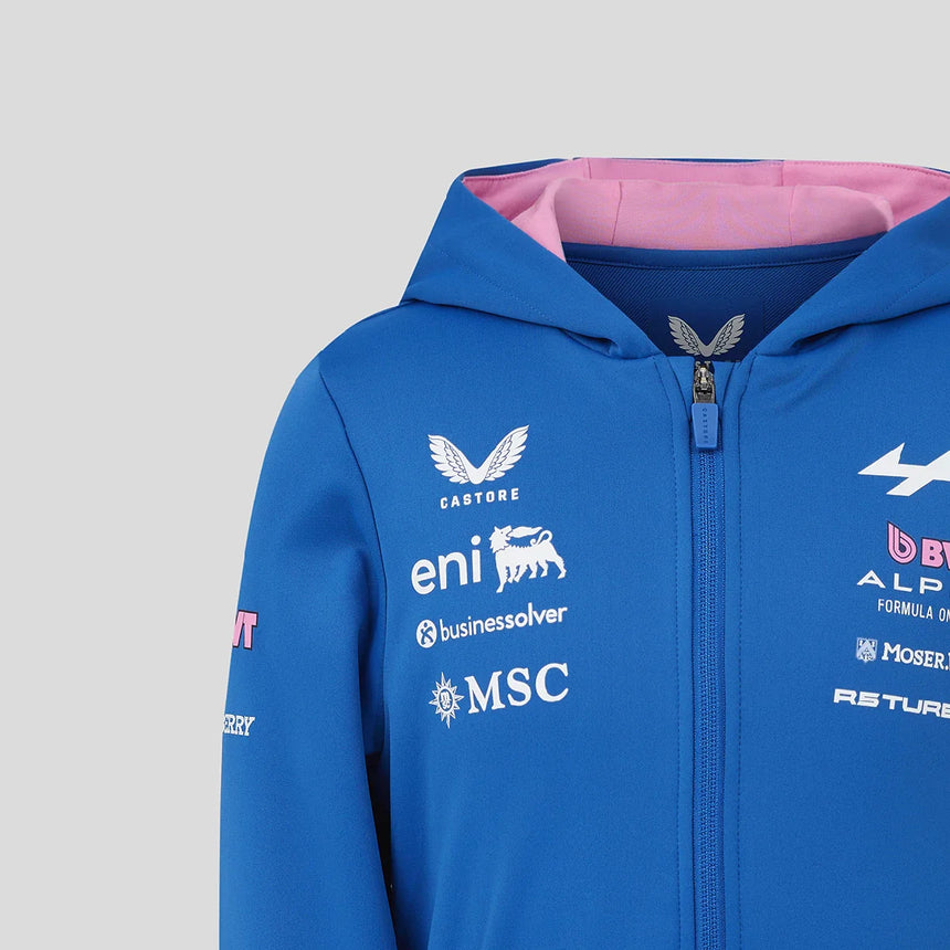 Alpine felpa con cappuccio, zip completa, team, bambini, blu