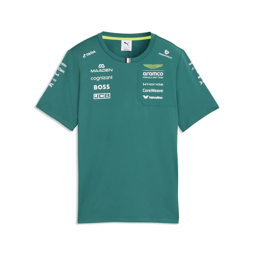 Aston Martin T-shirt donna, squadra, Puma, verde, 2026