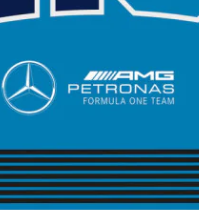 Mercedes bandiera, 90x120cm, George Russell, Blu, without pole