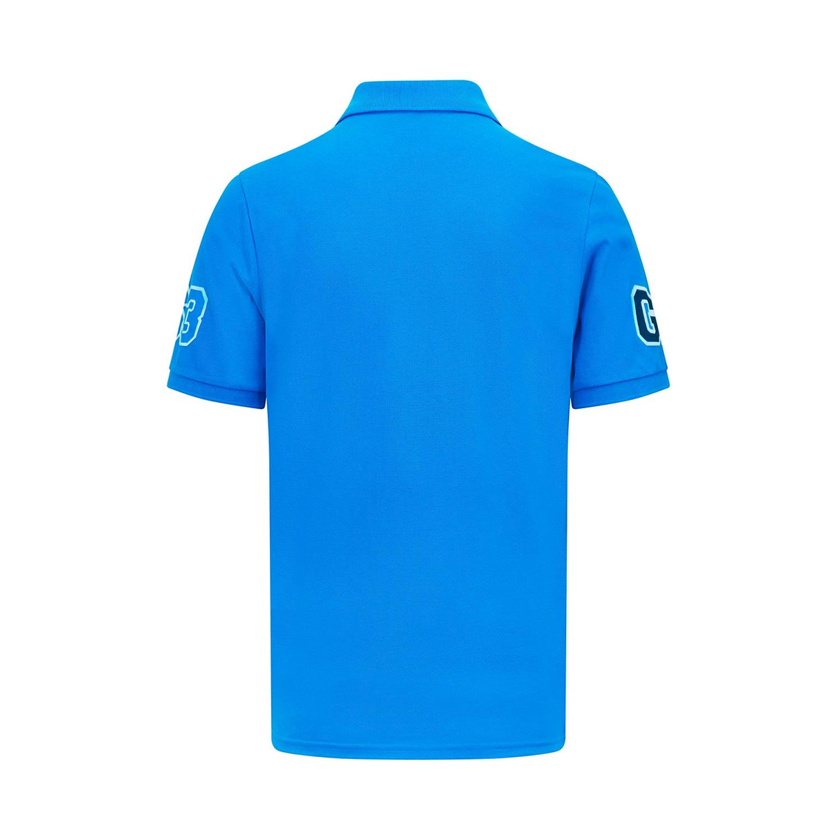 Mercedes t-shirt collo camicia, George Russell logo, Blu