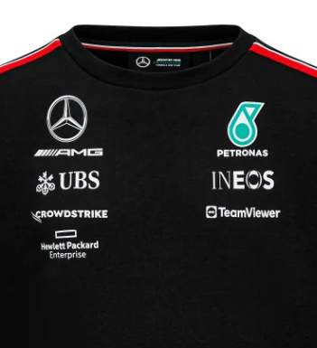 Mercedes sweatshirt, Crew team, Black 2023