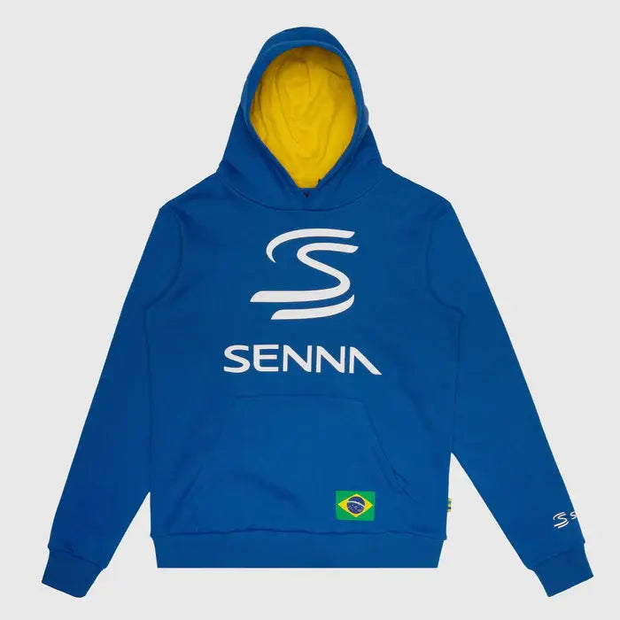 Felpa con cappuccio Ayrton Senna, eredità, blu