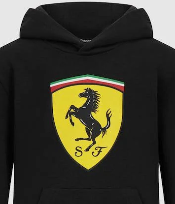 Ferrari Hoodie, Schild, Schwarz