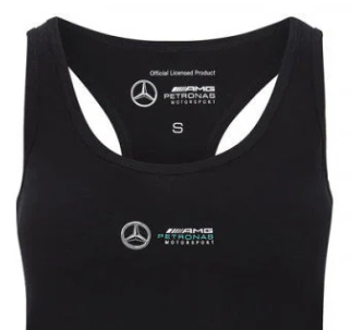Maglia da donna Mercedes, logo, nero, 2020